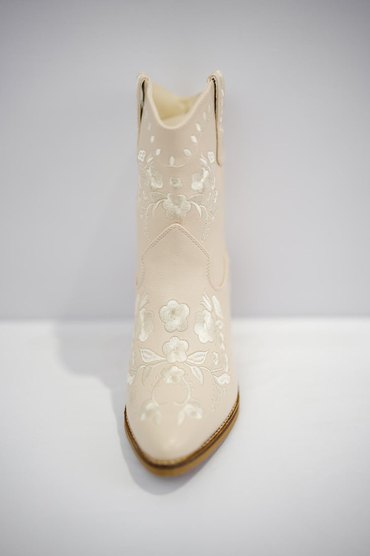 Calico Embroidered Boot - Ivory