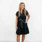 Black Short Sleeve Mini Dress