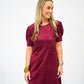 Demi Suede Dress - Bordeaux