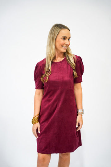 Demi Suede Dress - Bordeaux