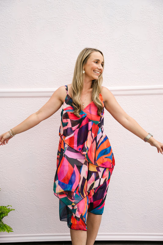 Donna Asymmetrical Print Dress