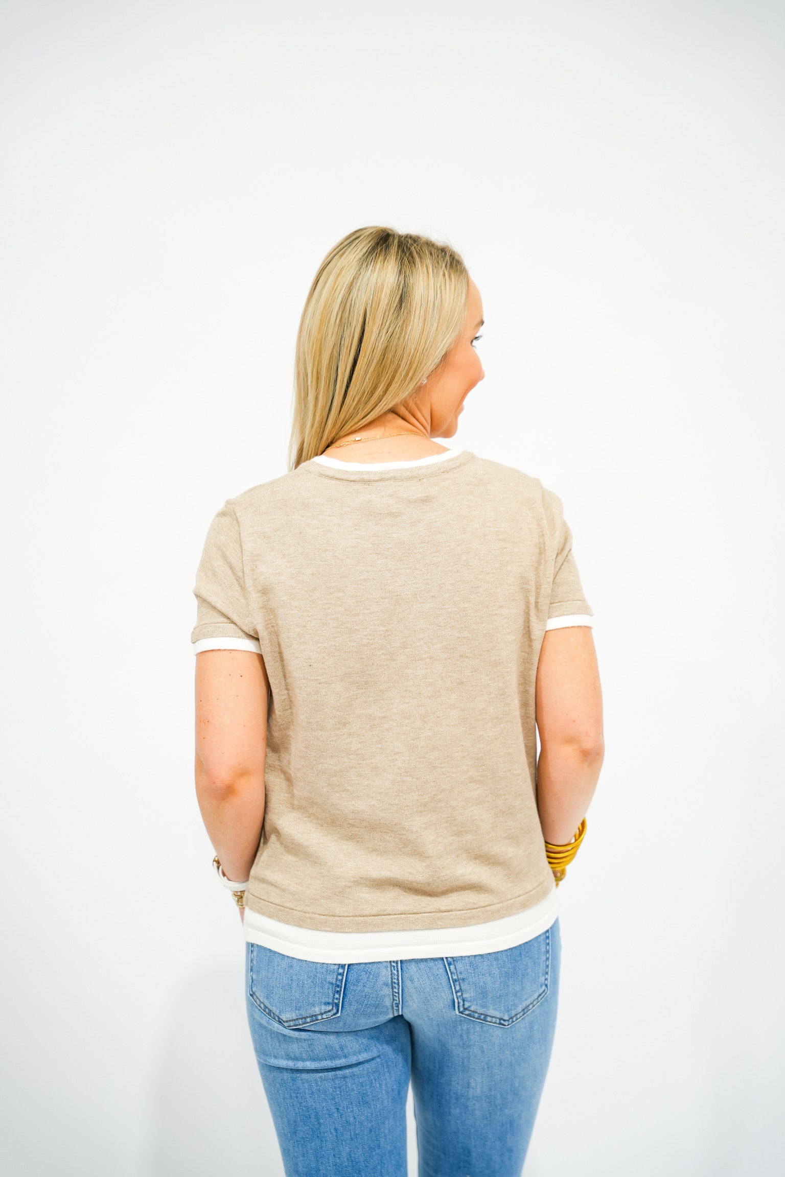 Taupe Layered Knit Top - Southern Belle Boutique