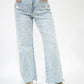 High Rise Wide Leg Pearl Rhinestone Jean