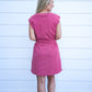 Striped Crew Neck Mini Dress - Crimson Red