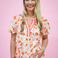 Pink Coral Floral Printed Blouse - Southern Belle Boutique
