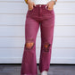 Super High Rise 90's Vintage Crop Flare Jeans - Russet Brown - Southern Belle Boutique