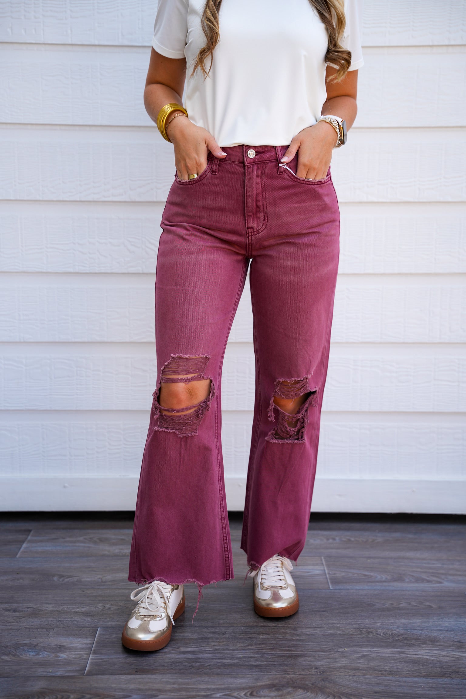 Super High Rise 90's Vintage Crop Flare Jeans - Russet Brown - Southern Belle Boutique
