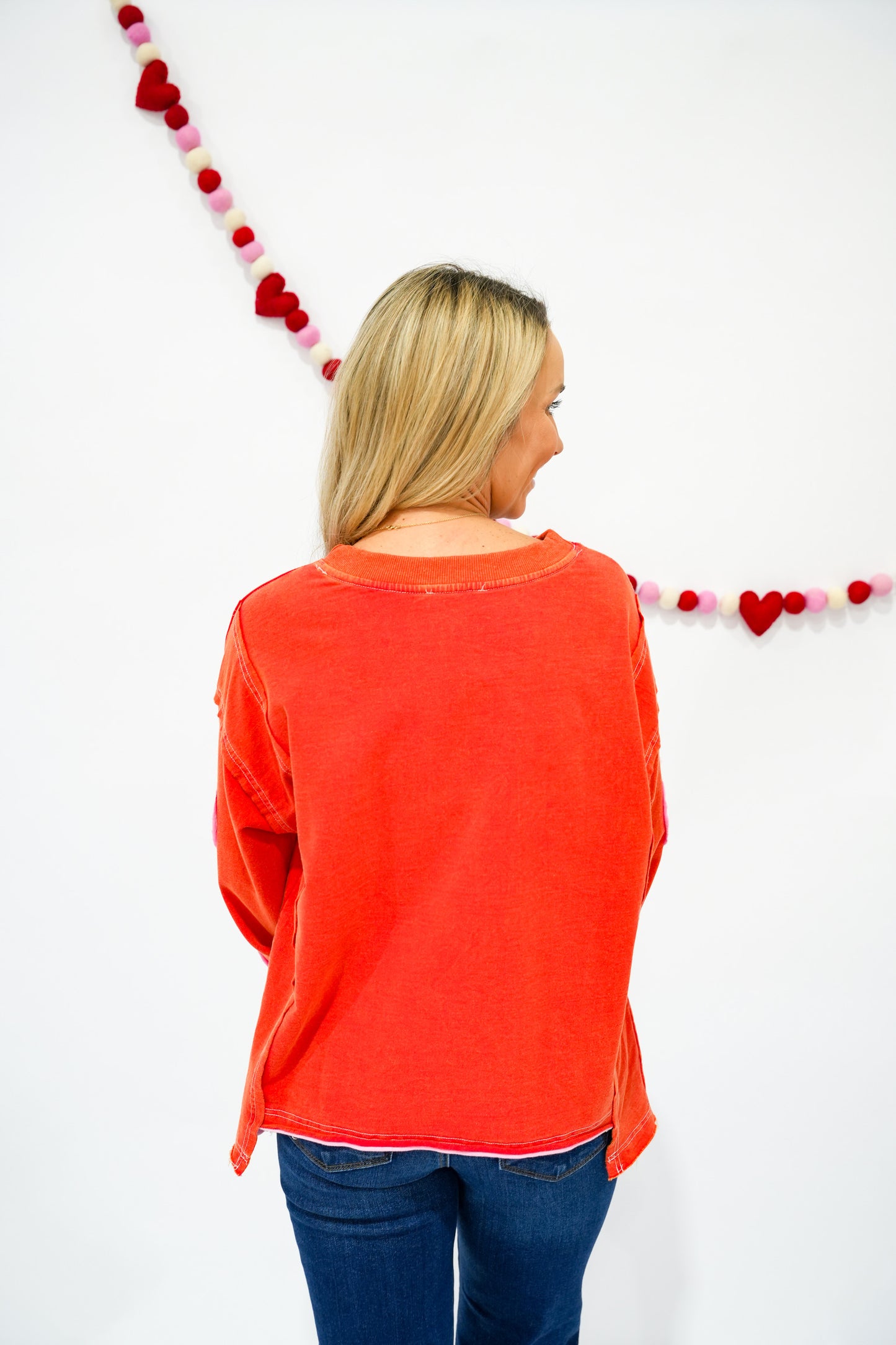 Candy Heart Patch Sweatshirt