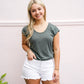 Sage Striped Sleeveless Tee
