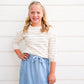 Mustard Striped Terry Knit Top