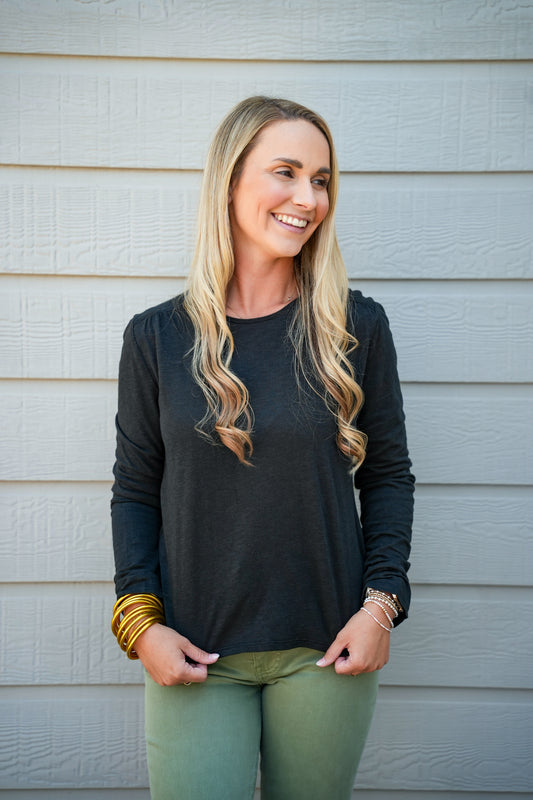 Melia Slub Top - Black