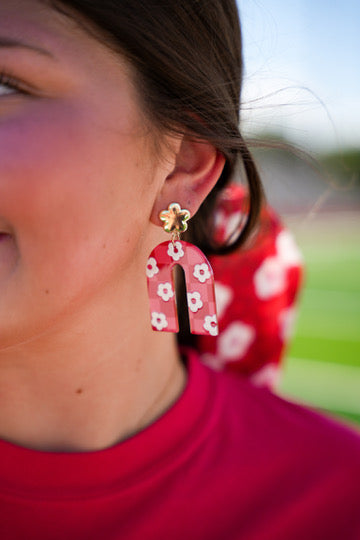 Acrylic Earrings - Red - Southern Belle Boutique