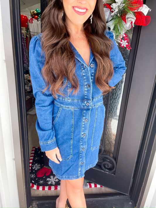 Priscilla Shirt Denim Dress - Southern Belle Boutique