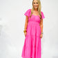 Fuchsia Tiered Maxi Dress - Southern Belle Boutique