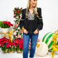 Black Embroidered Boho Blouse