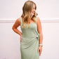 Sage Midi Solid Dress - Southern Belle Boutique
