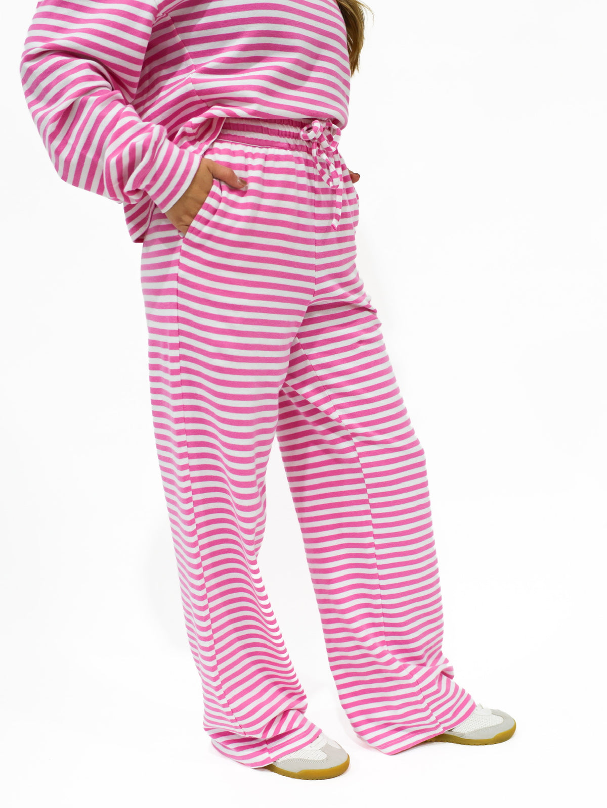 Stripe Mono Tag Pant - Neon Pink