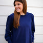 Kanni Crew Neck Puff Sleeve Top - Electric Indigo