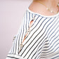 Ivory Black Striped Knit Top - Southern Belle Boutique