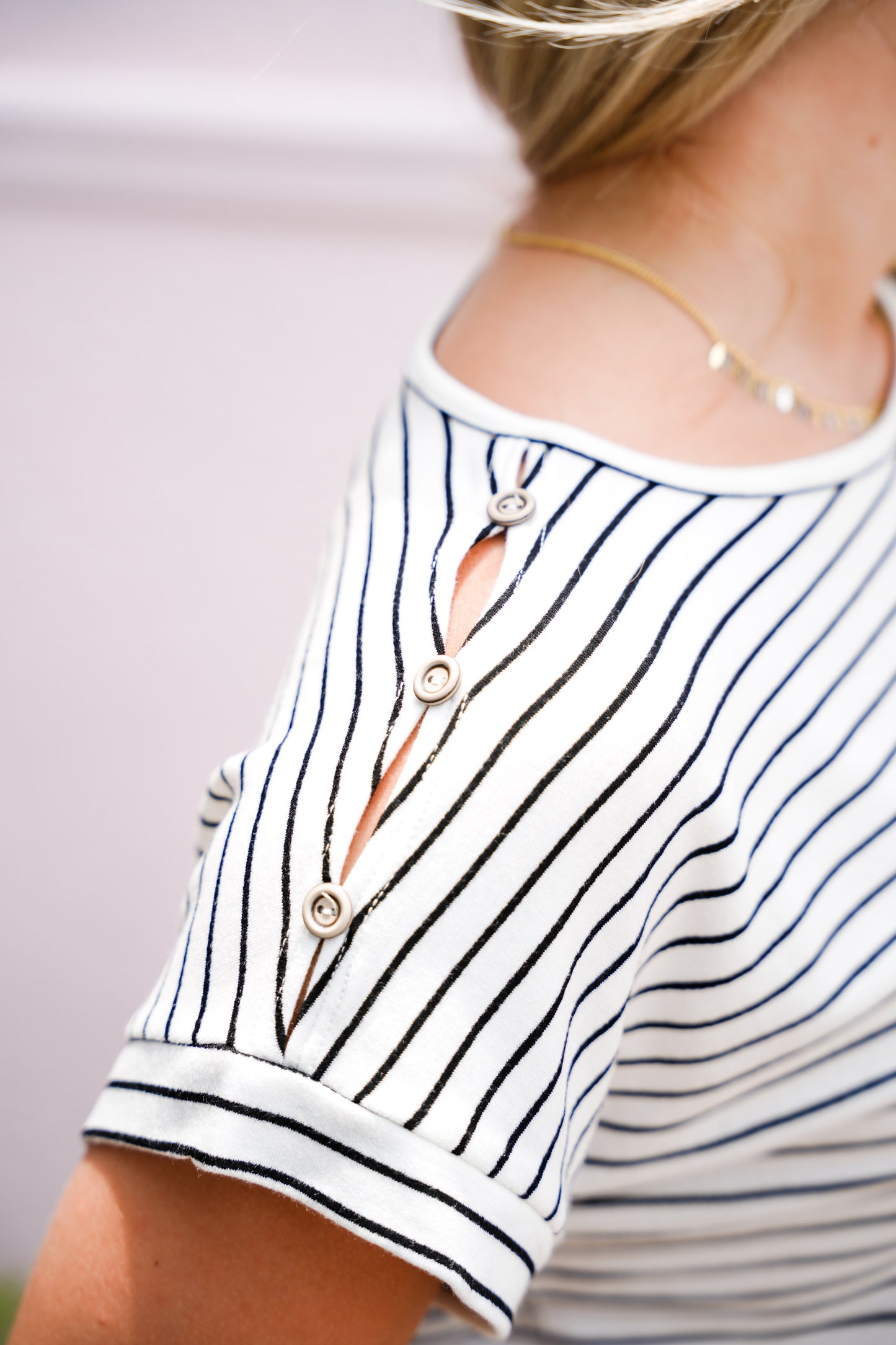 Ivory Black Striped Knit Top - Southern Belle Boutique
