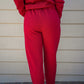 Malibu Essential Tapered Lounge Pants - Garnet Red
