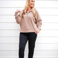 Plush Half-Zip Fleece Pullover - Toast