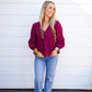 Burgundy Lace VNeck Blouse