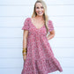 Rust Floral Printed Mini Dress