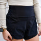 Highwaist Athleisure Split Shorts - Black