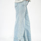 Mid Rise Flare Jean w/Split Cuff - Pearl Embellishment