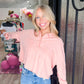 Julissa Cropped Shirt - Apricot Blush - Southern Belle Boutique