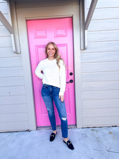 Bennett Sweater - Off White - Southern Belle Boutique