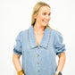 Denim Button Up Blouse - Southern Belle Boutique