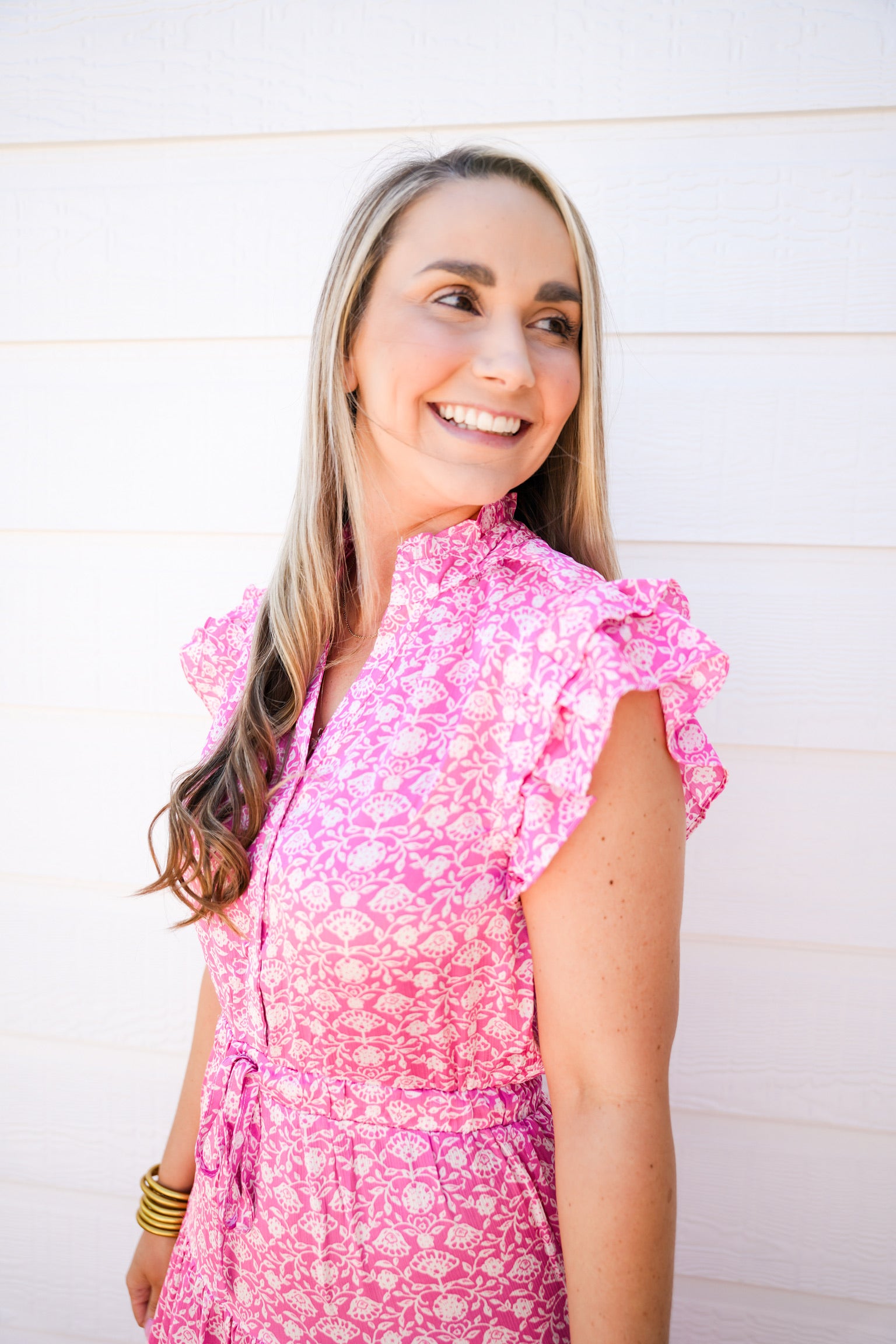Pink Satin Tiered Maxi Dress - Southern Belle Boutique