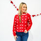 Heart Pattern Scallop Collar Button Down Cardigan - Southern Belle Boutique