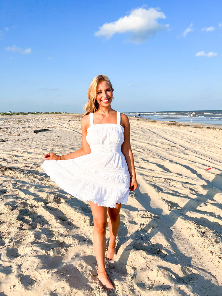 White Mini Tank Dress - Southern Belle Boutique