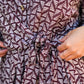 Brown Abstract Waist Tie Mini Dress