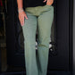 Kelsey High Rise Ankle Flare - Sage Green - Southern Belle Boutique