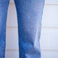 High Rise Crop Straight Rhinestone Jeans - Medium