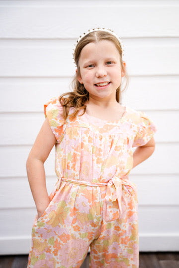 Pink Floral Wide Leg Jumpsuit - Southern Belle Boutique