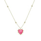 Adorned Heart Drop Necklace in Pink Enamel - Southern Belle Boutique