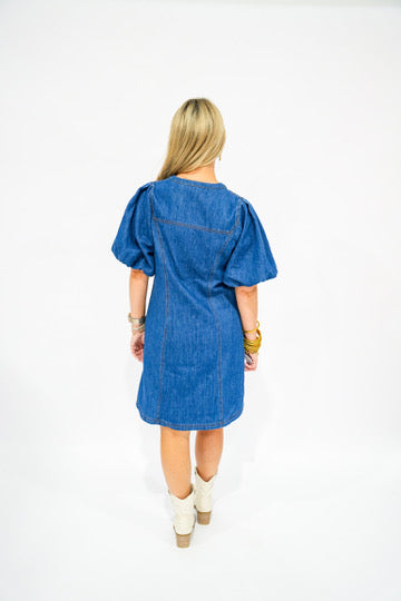 Jesse Dark Wash Denim Dress - Southern Belle Boutique