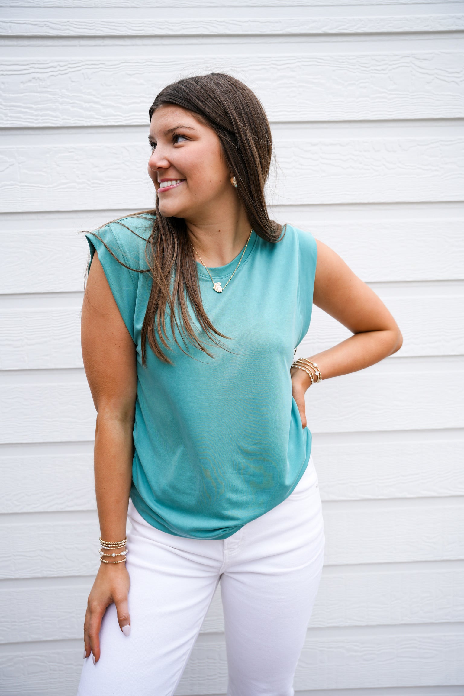 Alora  Tee -  Meadow Teal - Southern Belle Boutique