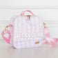 Ruffled Nylon Lunchbox - Pink Polka Stripe