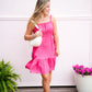 Tiered Hem Mini Dress - Magenta - Southern Belle Boutique
