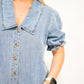 Denim Button Up Blouse - Southern Belle Boutique