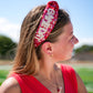 Red Sequin Headband with White Rhinestone Game Day - Southern Belle Boutique