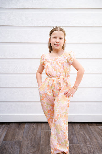 Pink Floral Wide Leg Jumpsuit - Southern Belle Boutique