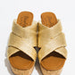 Abi Gold Slide Platform Sandal