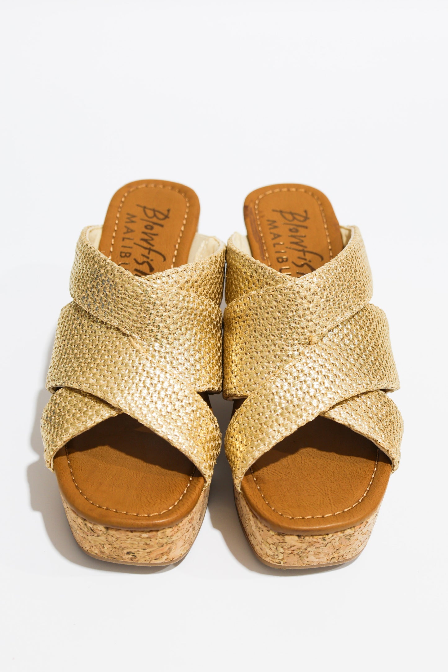 Abi Gold Slide Platform Sandal